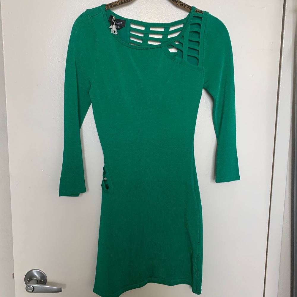 Bebe green bandage dress